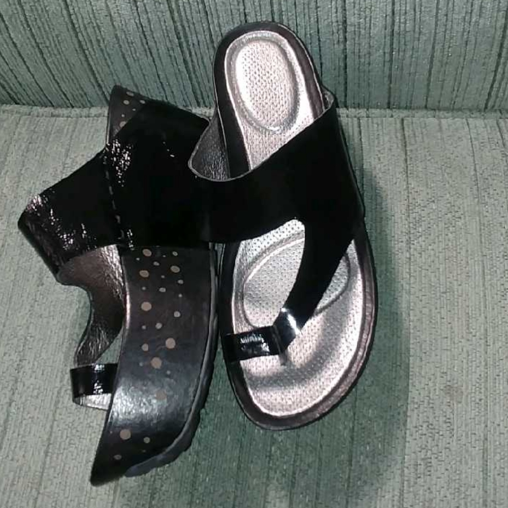 Tsubo Platform Leather Sandals.